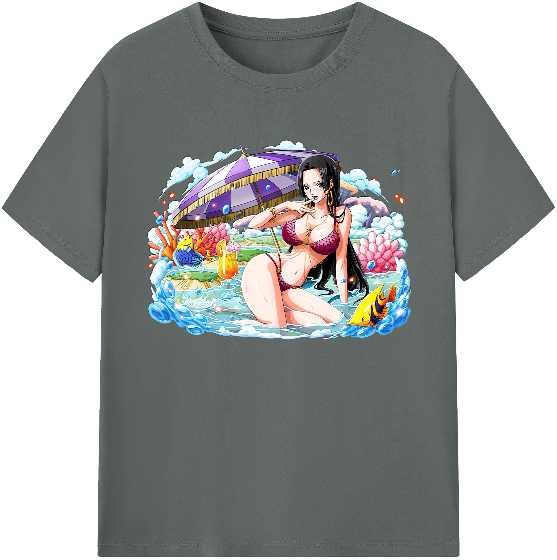 ワンピース ボア・ハンコック ONE PIECE Boa·Hancock 綿100％ メンズ半袖Tシャツ｜肌触りやわらか＆通気性